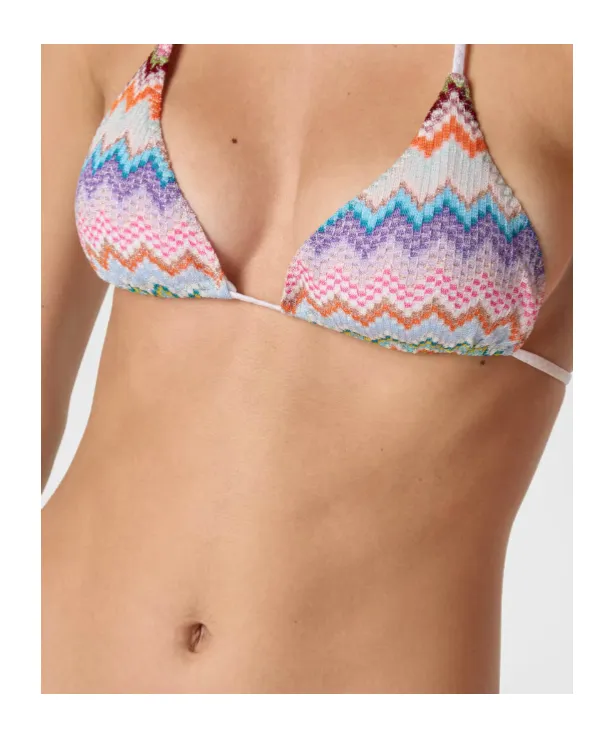 Missoni Pixel-Effect Zigzag Pattern Triangle Bikini Set