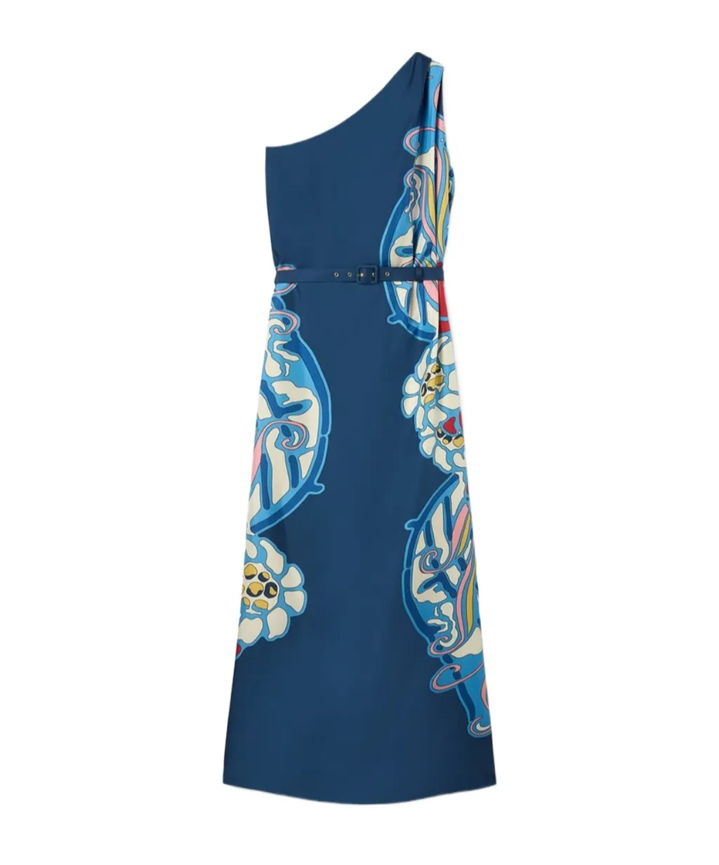 Roy One-Shoulder Print Maxi Dress