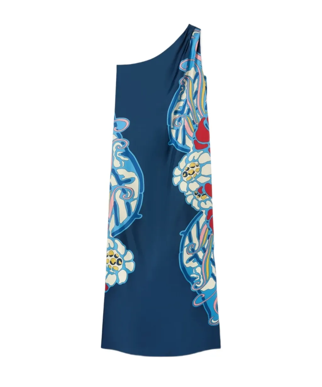 Roy One-Shoulder Print Maxi Dress