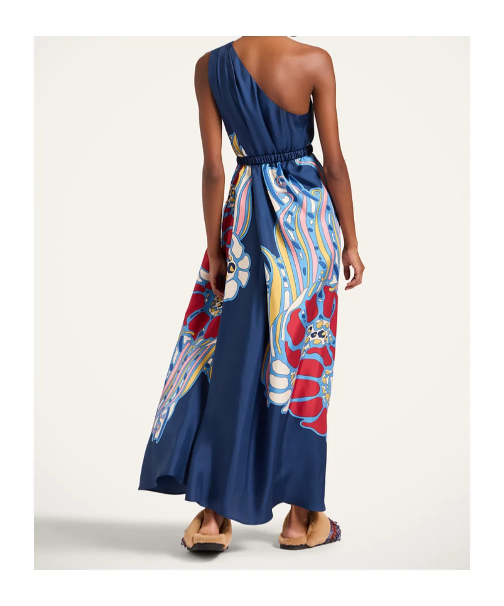 Roy One-Shoulder Print Maxi Dress