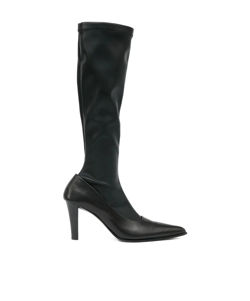 High-Heeled Leather Boots