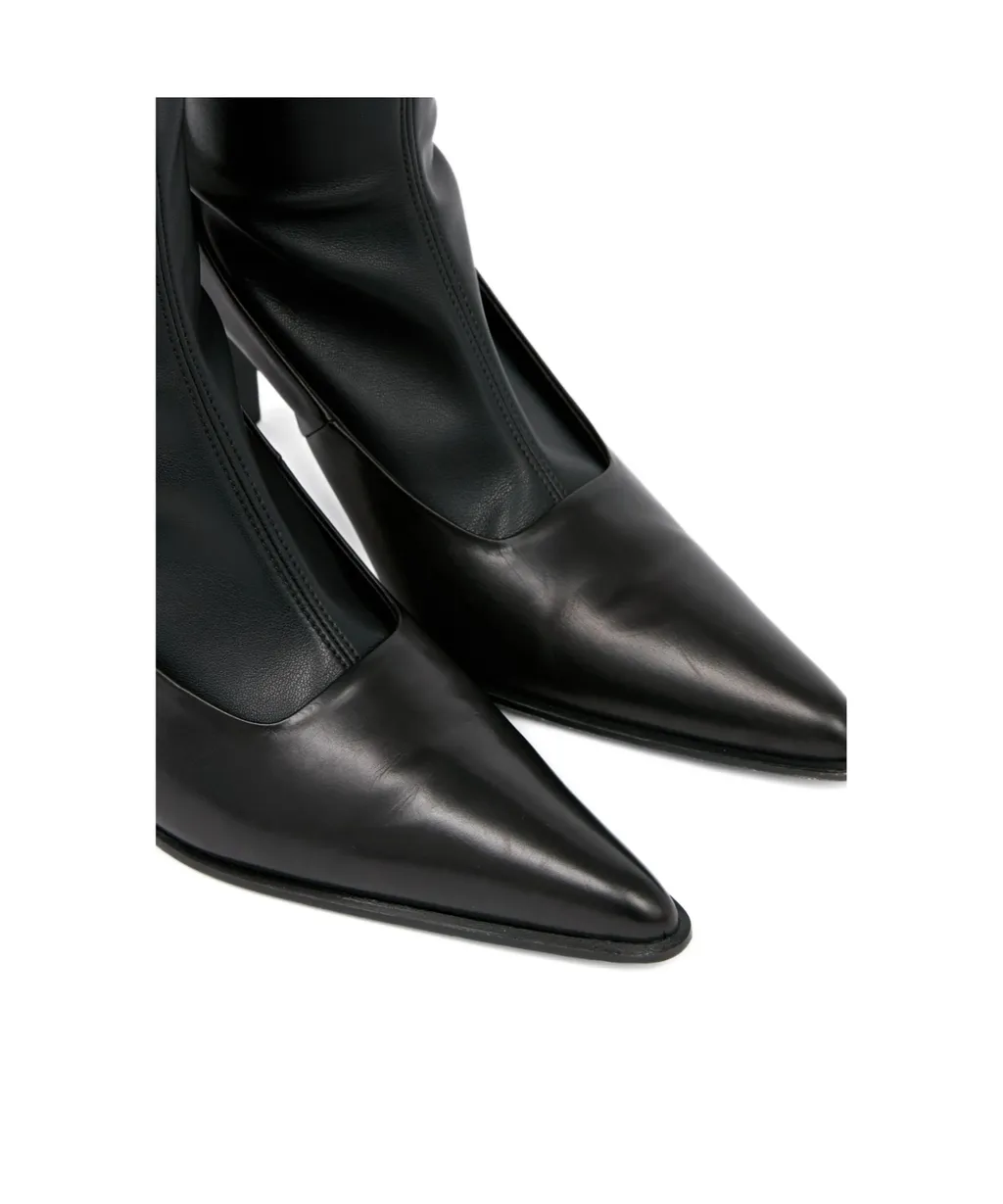 High-Heeled Leather Boots