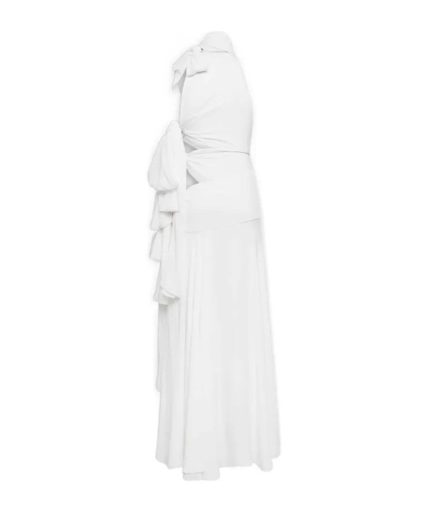 Light Georgette Asymmetrical Bow Dress