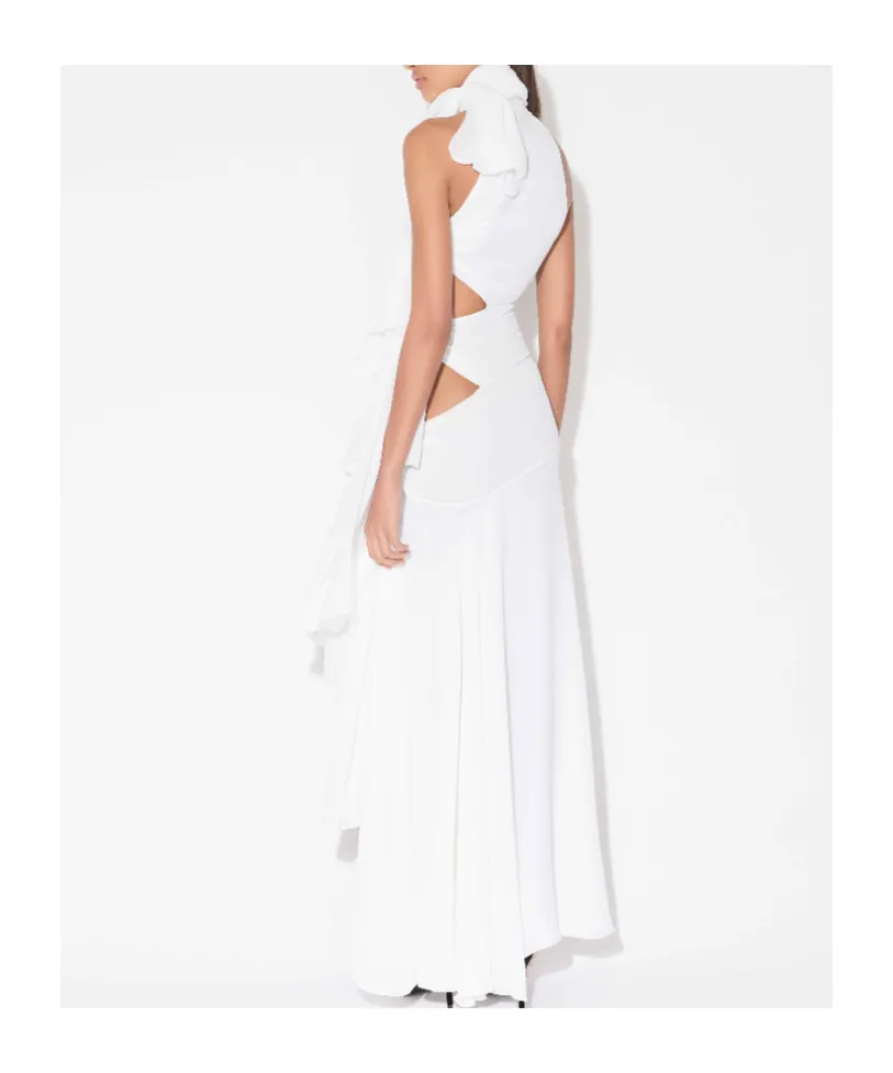 Light Georgette Asymmetrical Bow Dress
