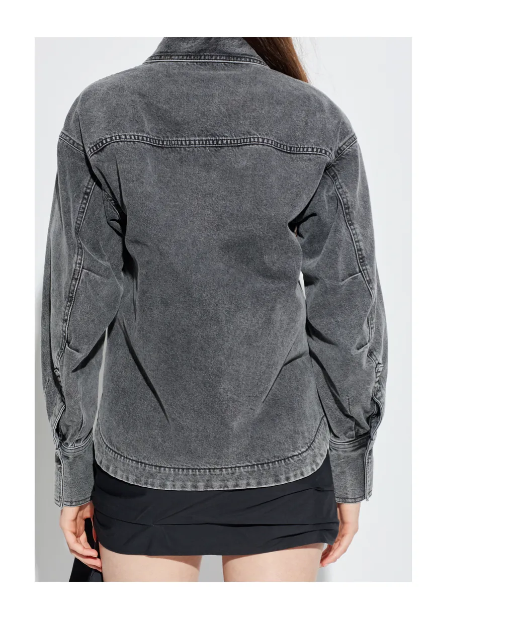 The Attico Eliza Shaped Split Denim Shirt