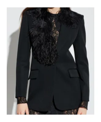 The Attico Ostrich Feathers Detailed Jacket