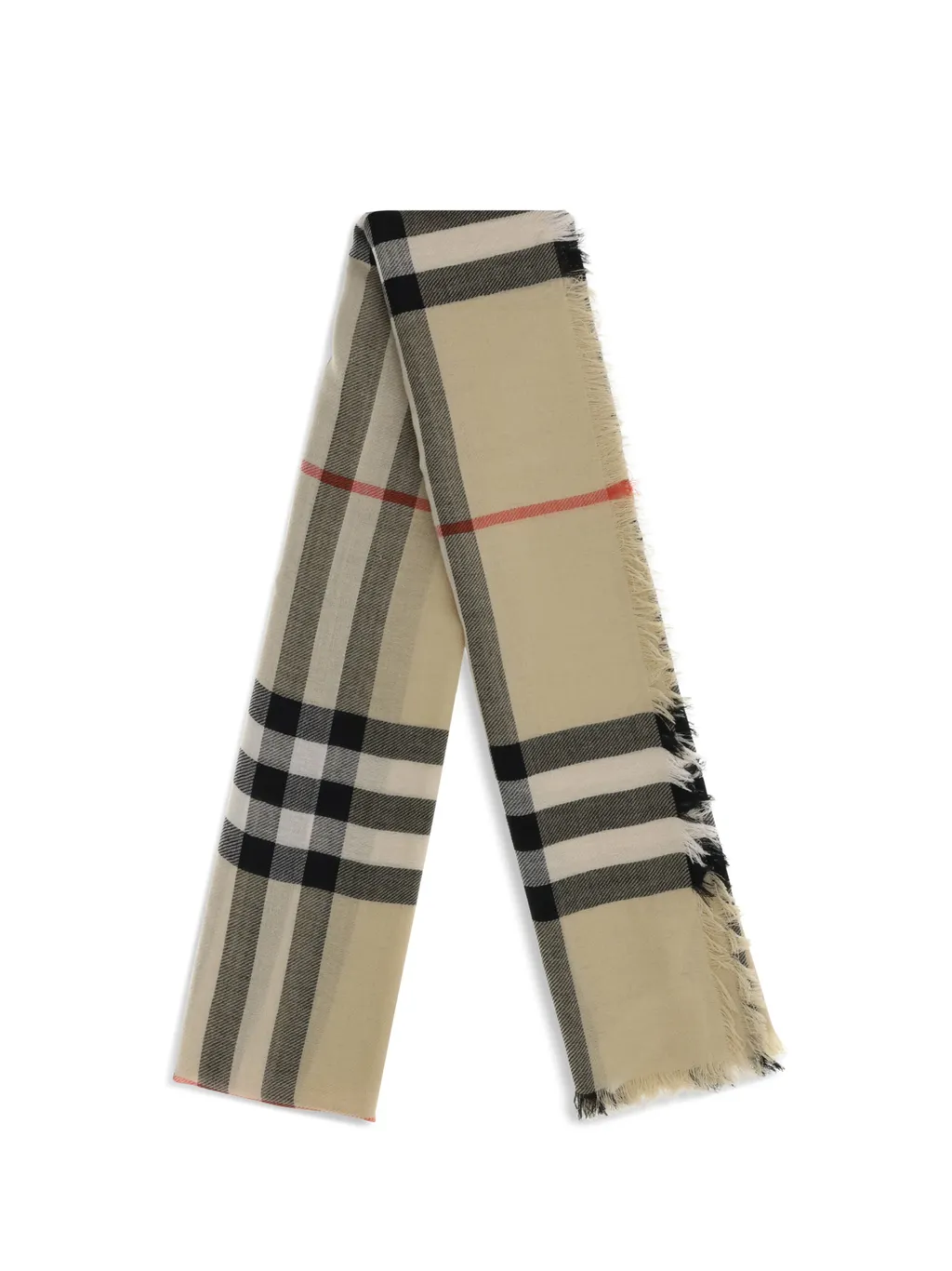 Burberry Checked Frayed-Edge Scarf