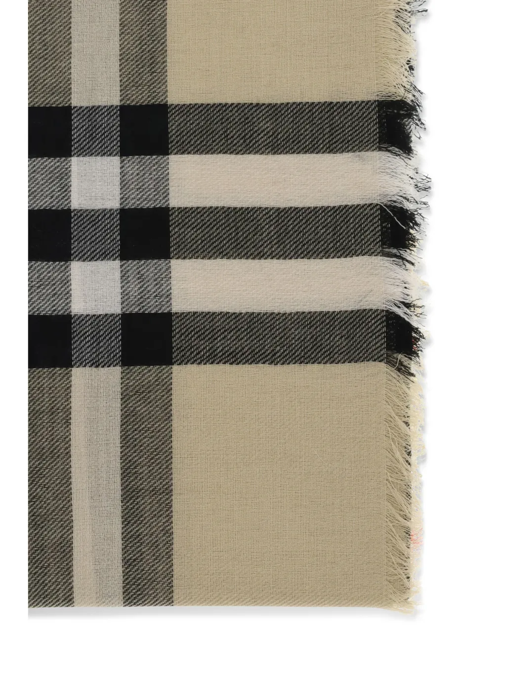 Burberry Checked Frayed-Edge Scarf