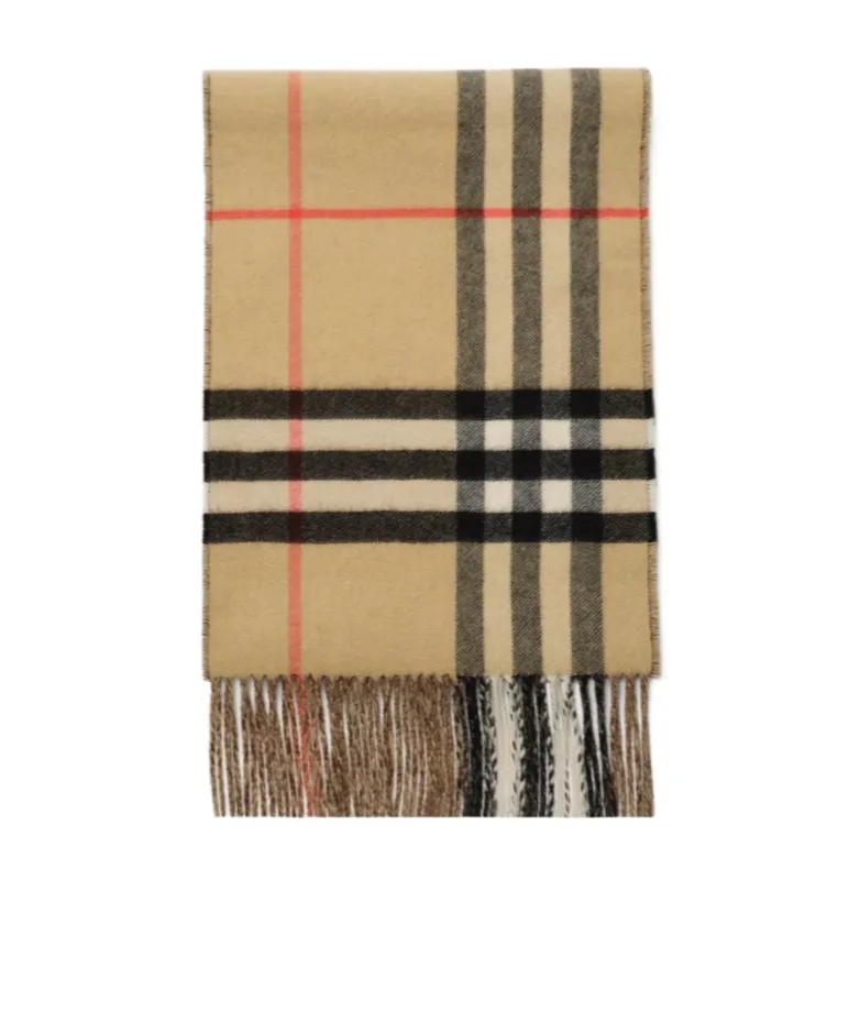 Burberry Contrast Check Fringed Scarf