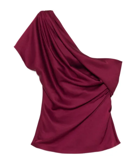 Draped One-Shoulder Blouse