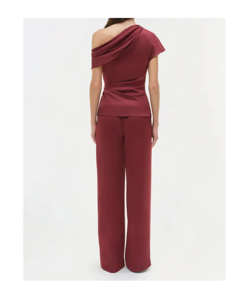 Draped One-Shoulder Blouse