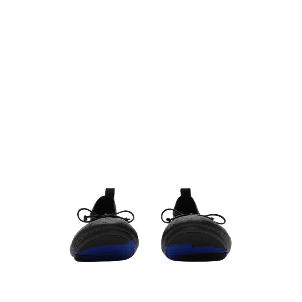 Check Leather Fawn Ballerinas​