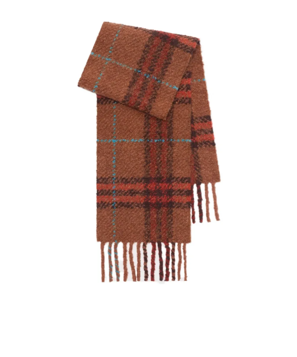 Burberry Check Fringed Boucl Scarf