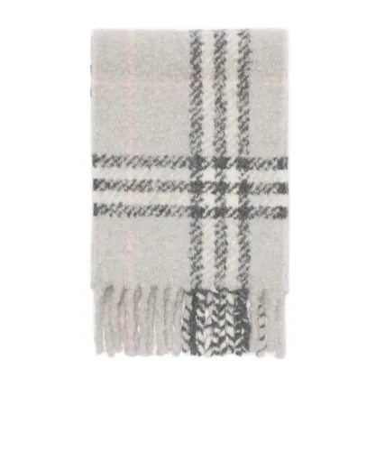 Check Alpaca Wool Blend Bouclé Scarf