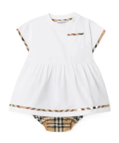 Burberry Kids Cheked Bloomers Dress Set