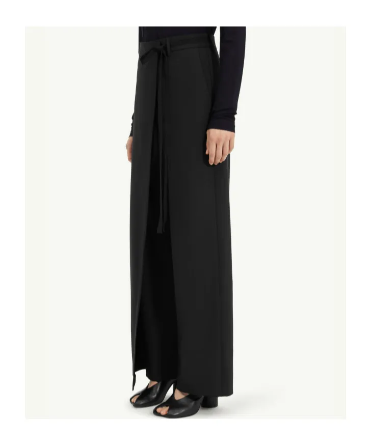 Mm6 Maison Margiela Tie Detail Wide-Leg Tailored Trousers