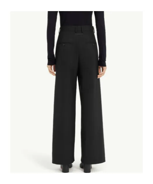 Mm6 Maison Margiela Tie Detail Wide-Leg Tailored Trousers