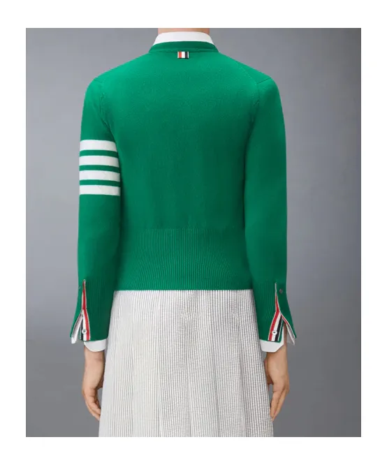 Four-Bar V-Neck Cardigan