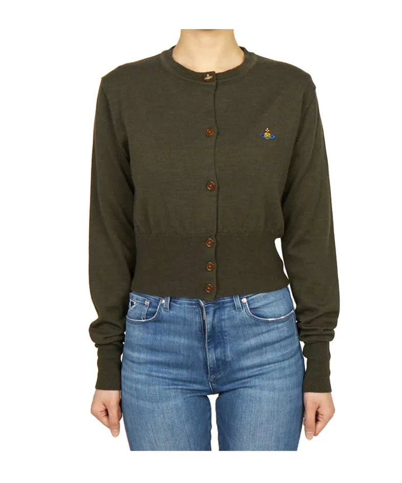 Vivienne Westwood Orb Embroidered Cropped Cardigan