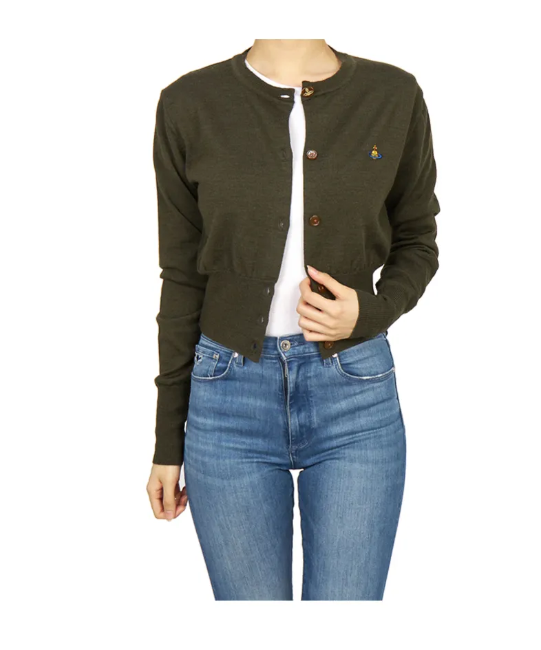 Vivienne Westwood Orb Embroidered Cropped Cardigan