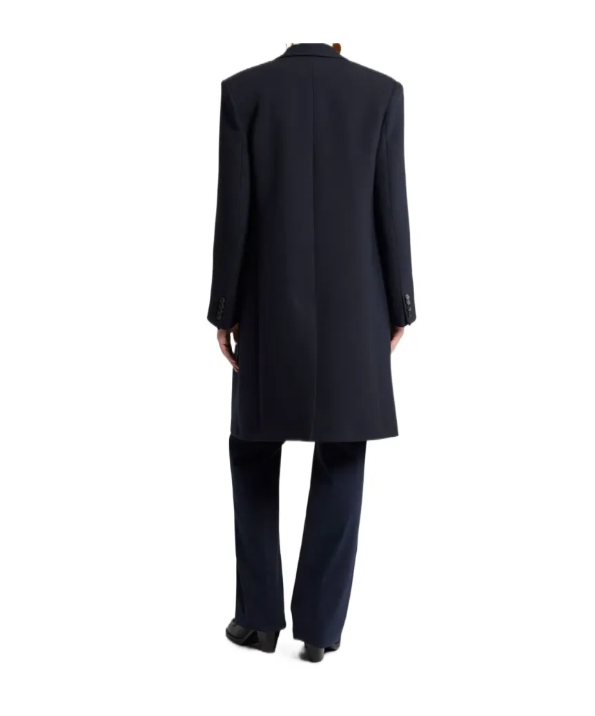 Double-Breasted Coat With Floral Embroidery