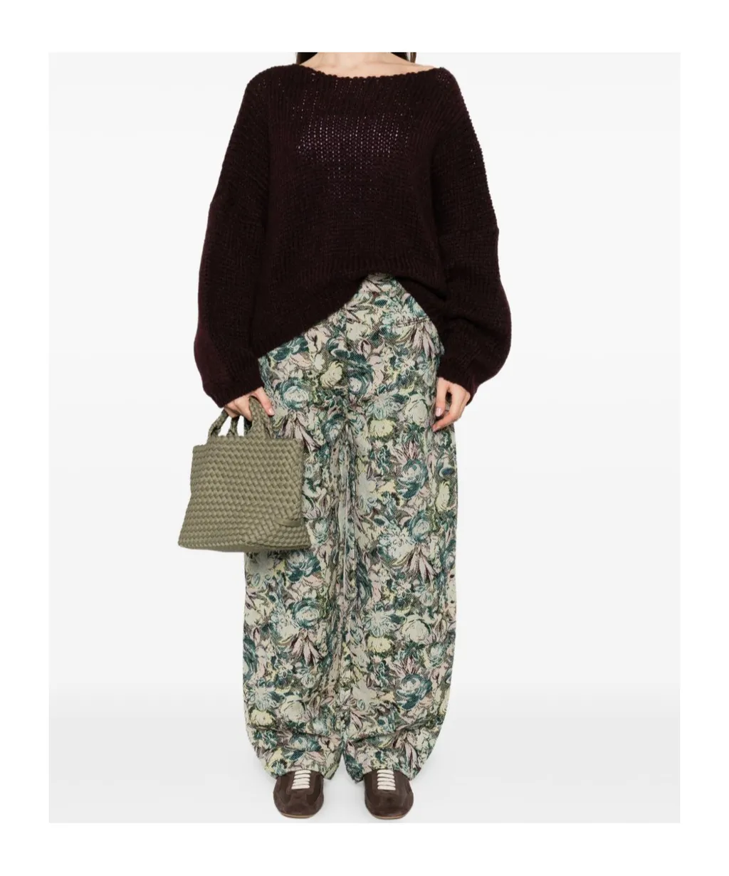 Long-Sleeved Boat Neck Sweater