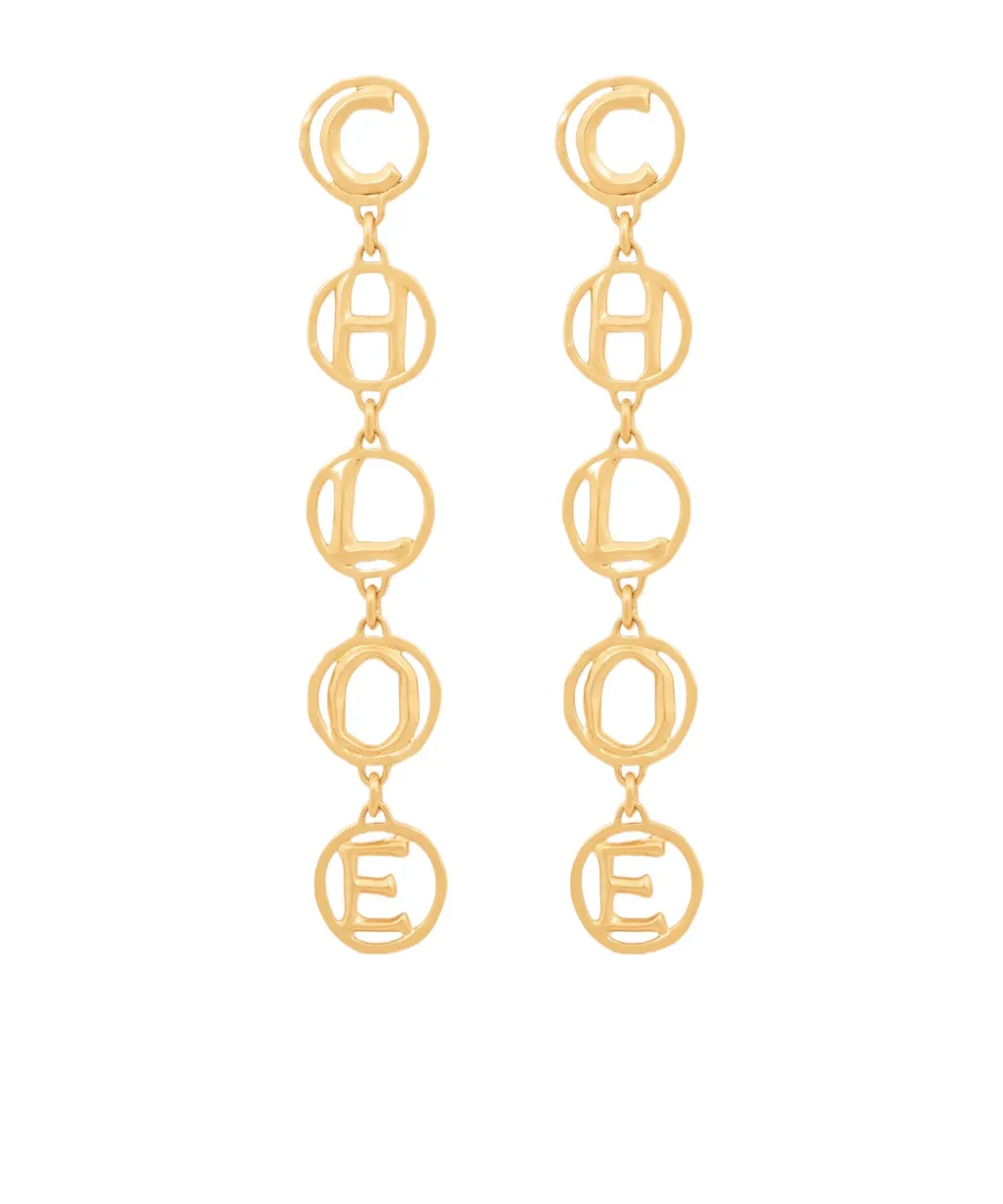 Chlo Script Logo Plaque Earrings
