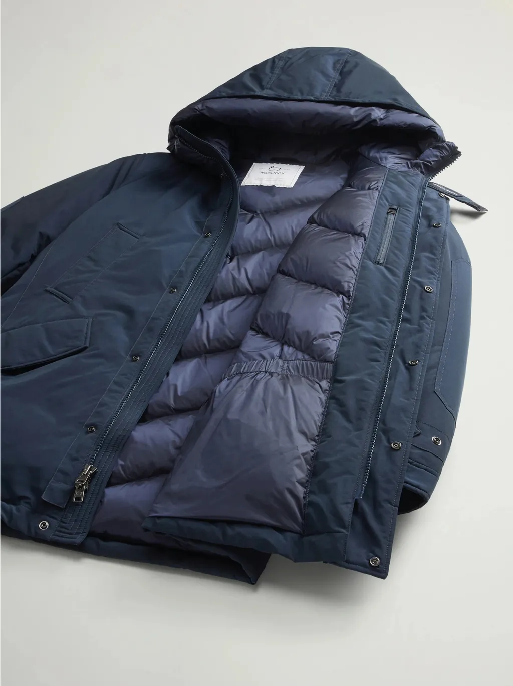 Zippered Hooded Parka Down Jacket