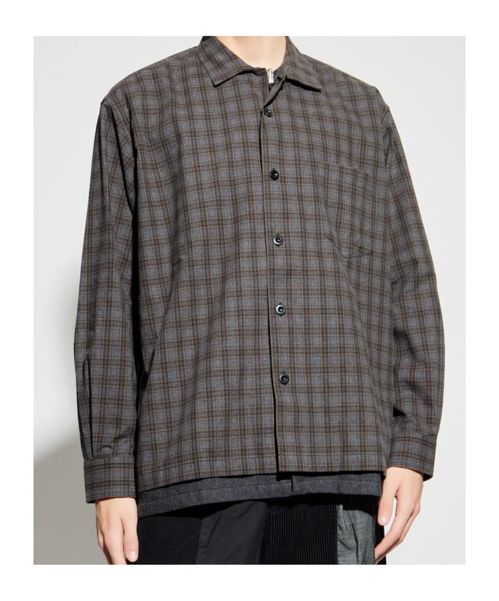 Comme Des Garons Homme Plus Plaid Patterned Buttoned Shirt
