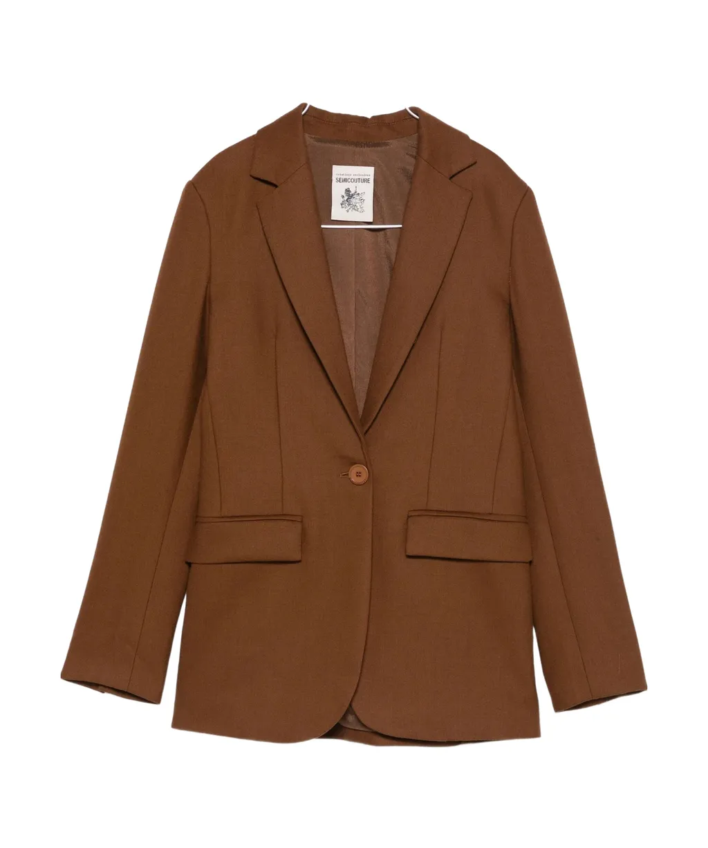 Notched-Lapel Pocket Blazer