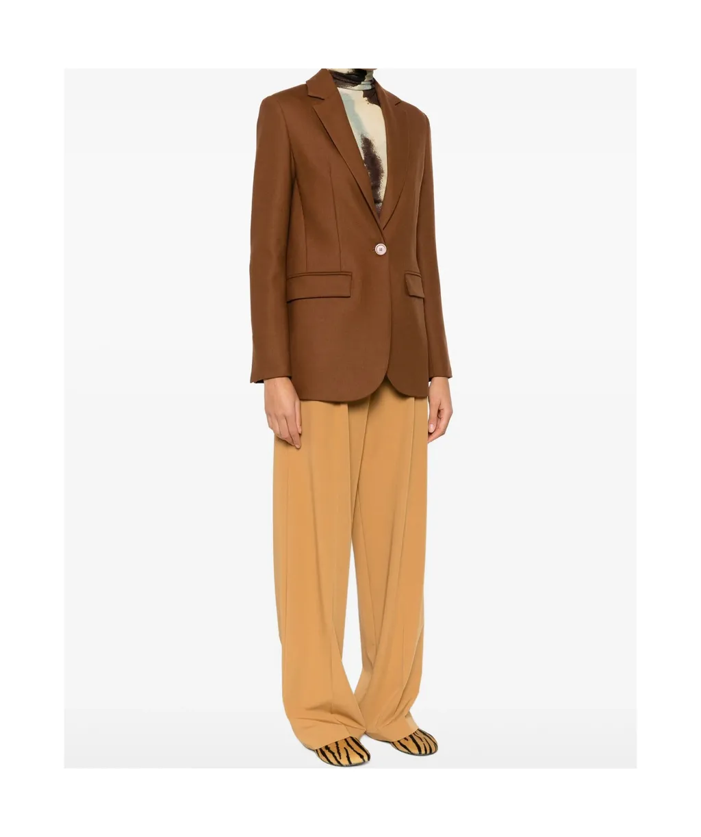Notched-Lapel Pocket Blazer