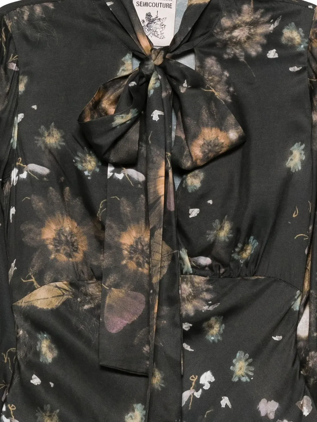 Tie-Detail Floral-Print Midi Dress