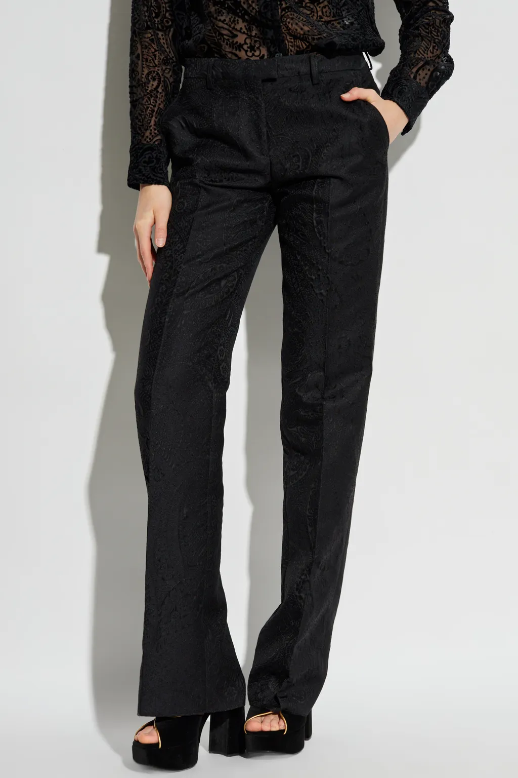 Etro Paisley Jacquard Straight-Leg Tailored Trousers