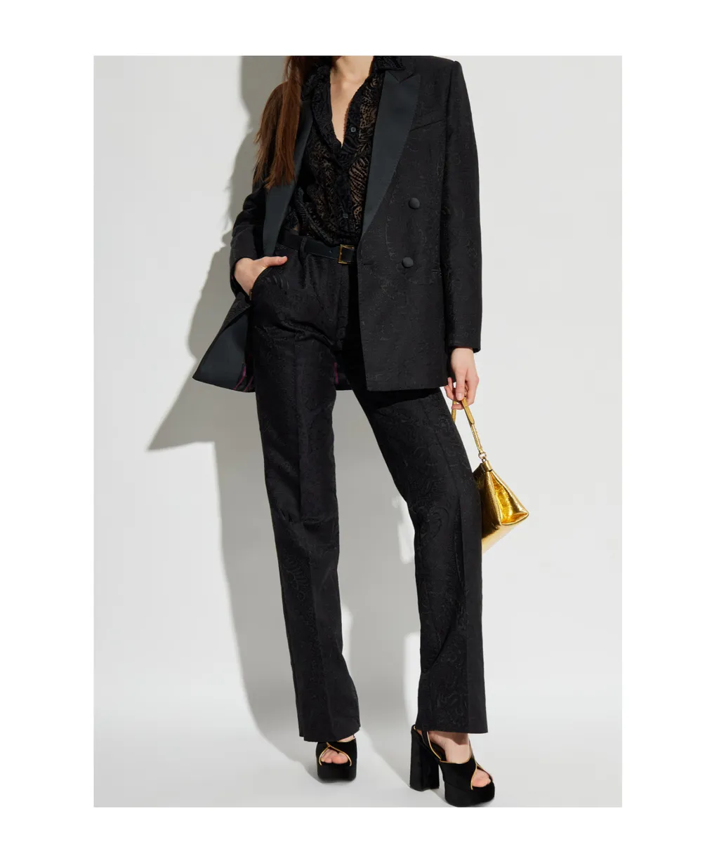 Etro Paisley Jacquard Straight-Leg Tailored Trousers