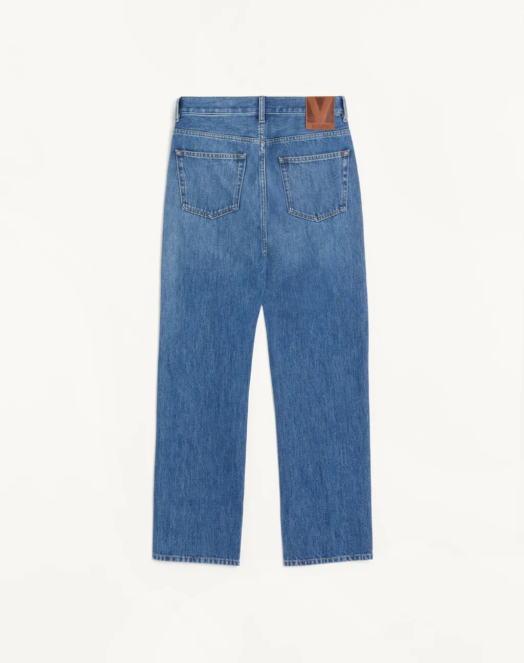 Valentino	Logo Patch Straight Leg Jeans