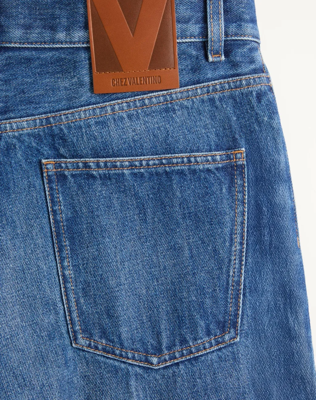 Valentino	Logo Patch Straight Leg Jeans