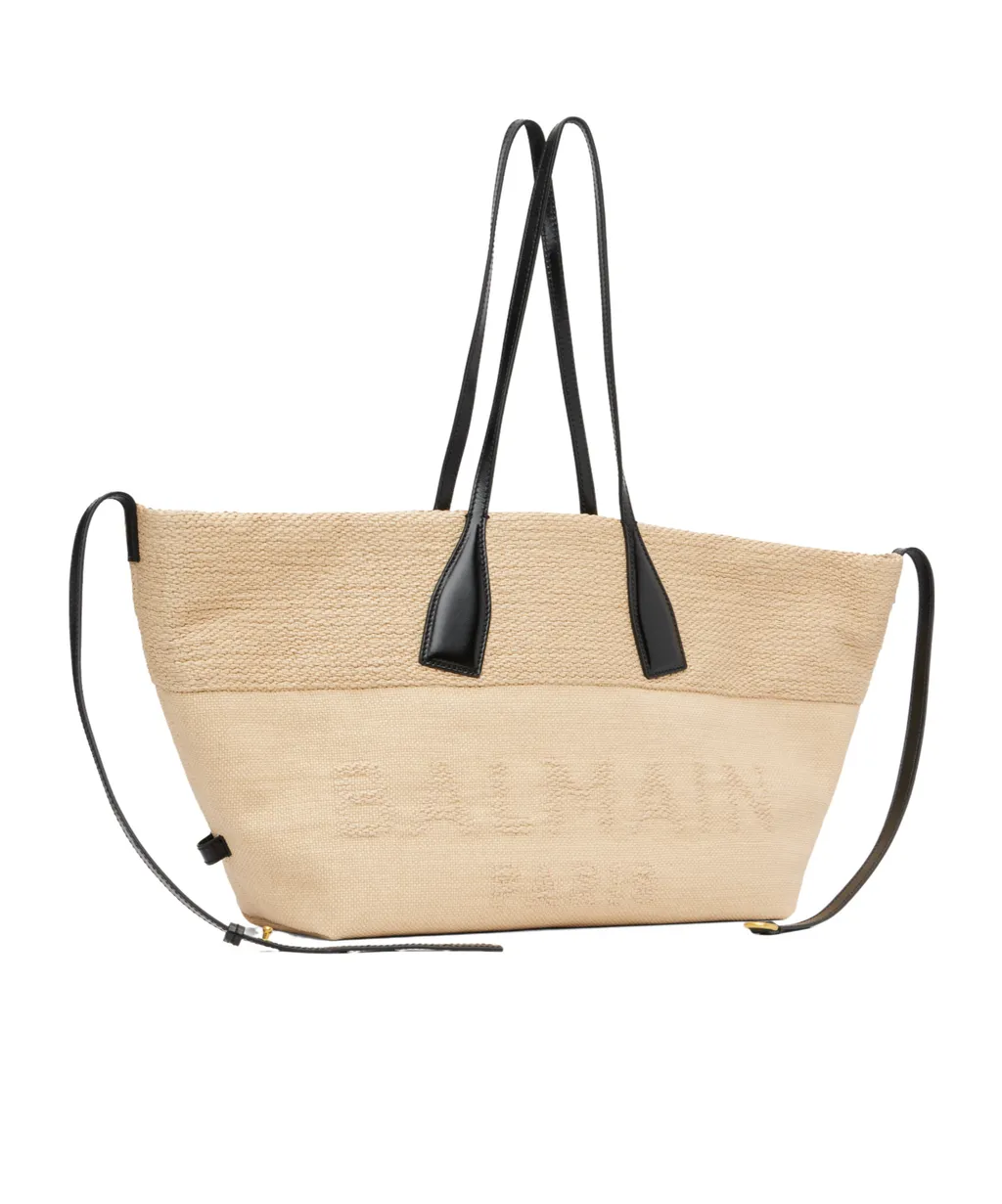 Track Raffia Handbag