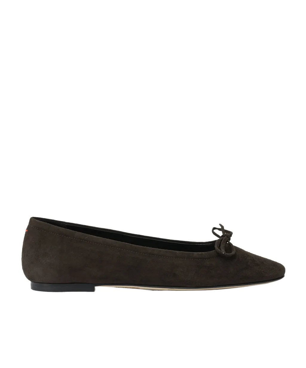 Bow Suede Ballet Flats