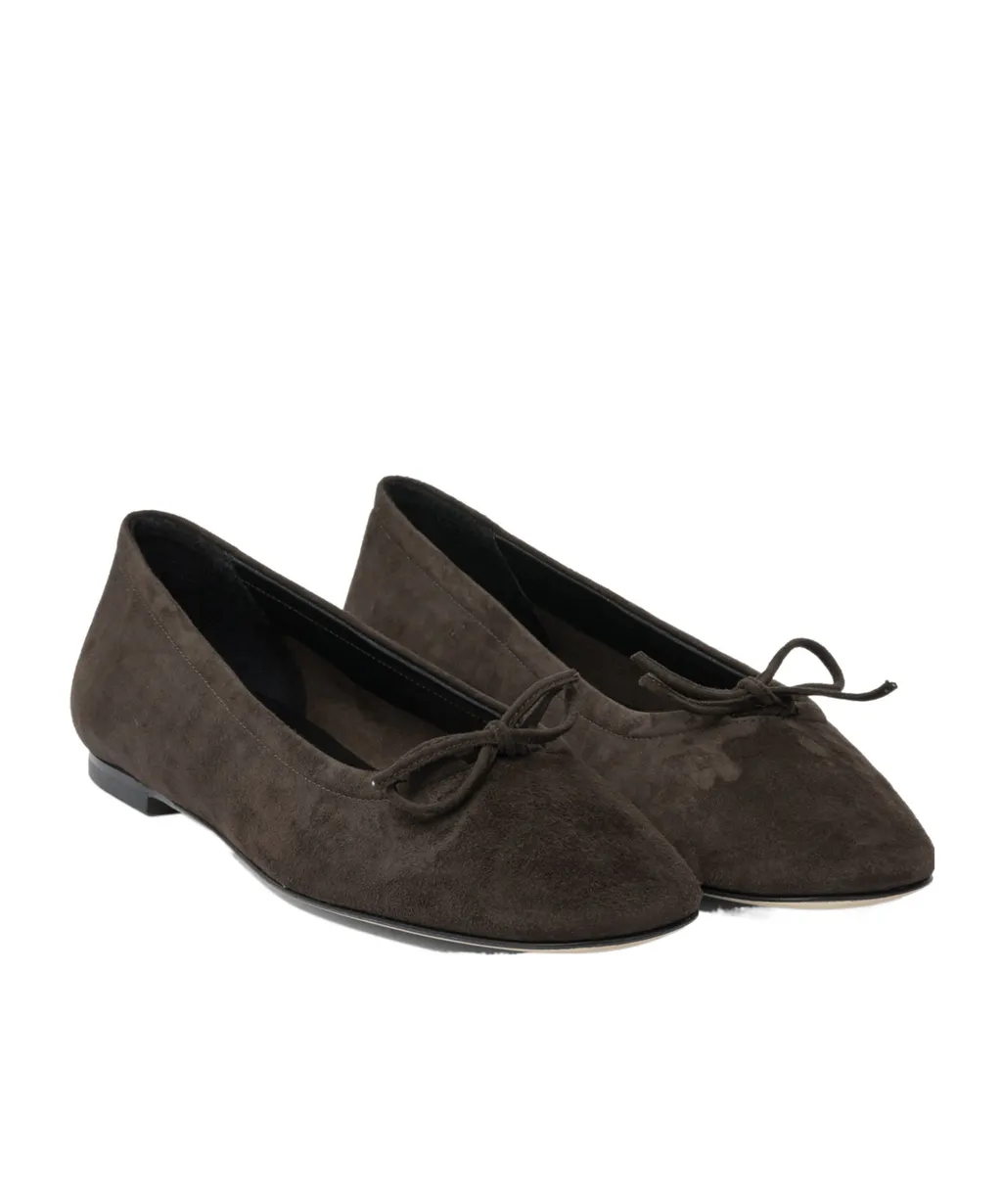 Bow Suede Ballet Flats