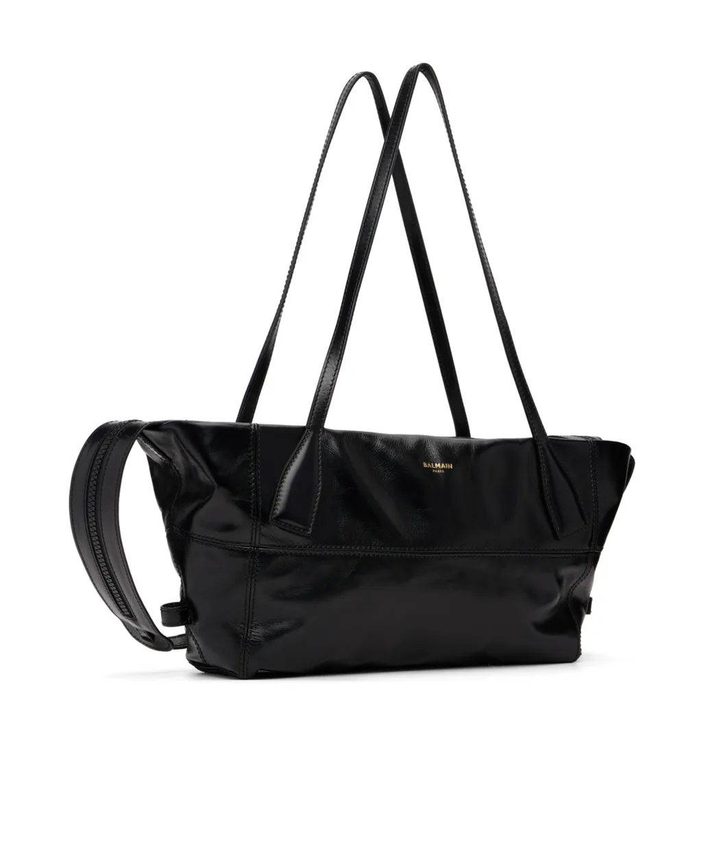 Small Track Zips Leather Shoulder Bag