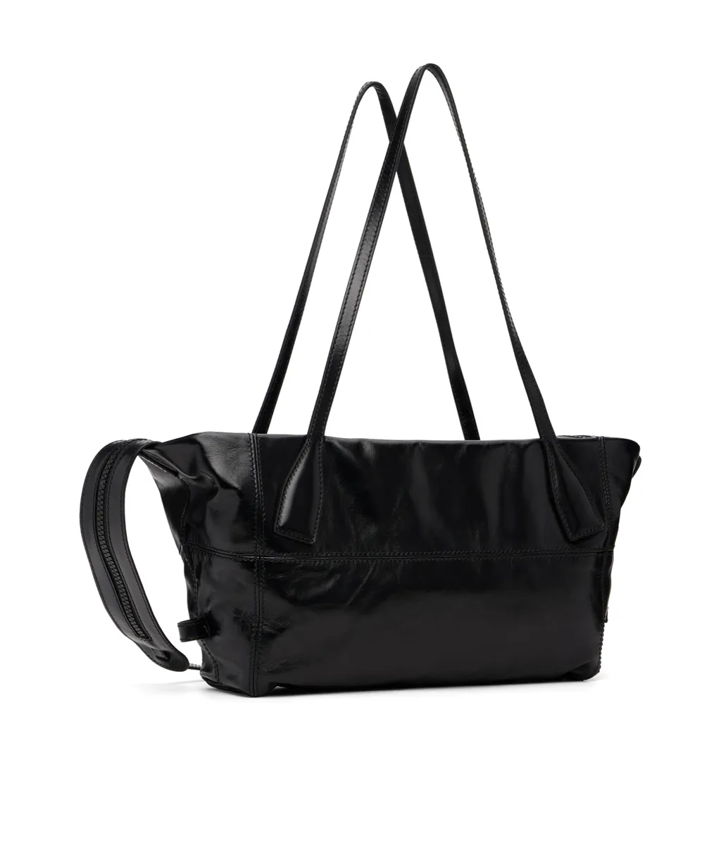 Small Track Zips Leather Shoulder Bag