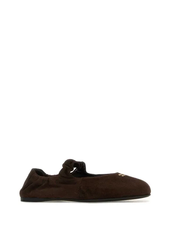Miu Miu Logo-Detailed Ballet Flats