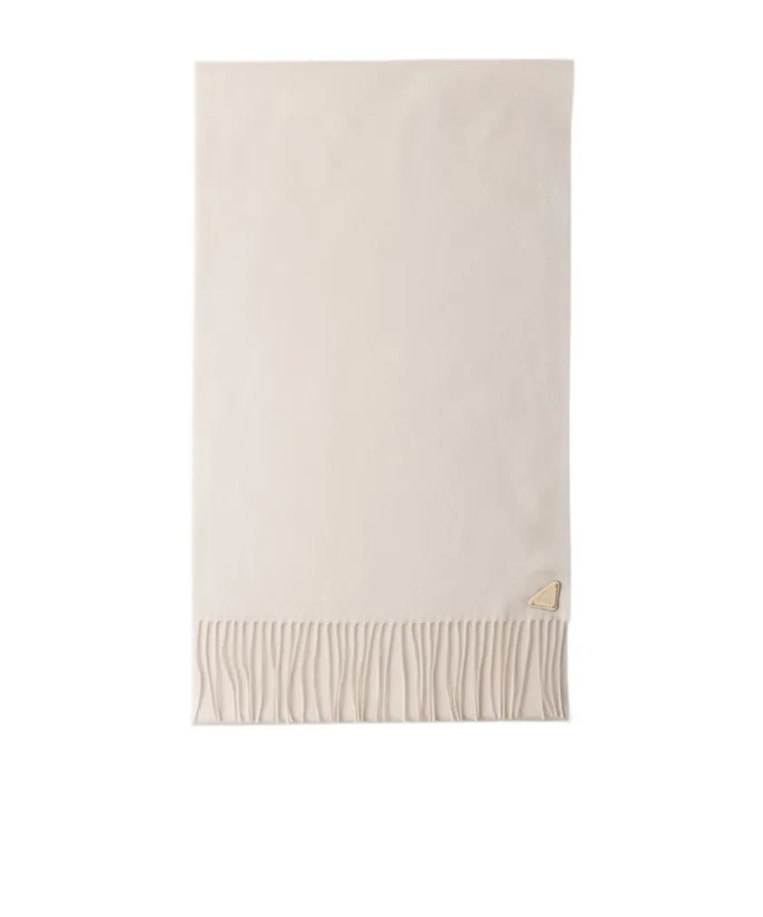 Triangle-Logo Fringed Scarf