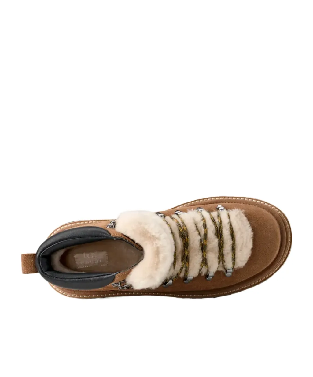 Ugg X Sacai Fur-Trim Lace-Up Ankle Boots