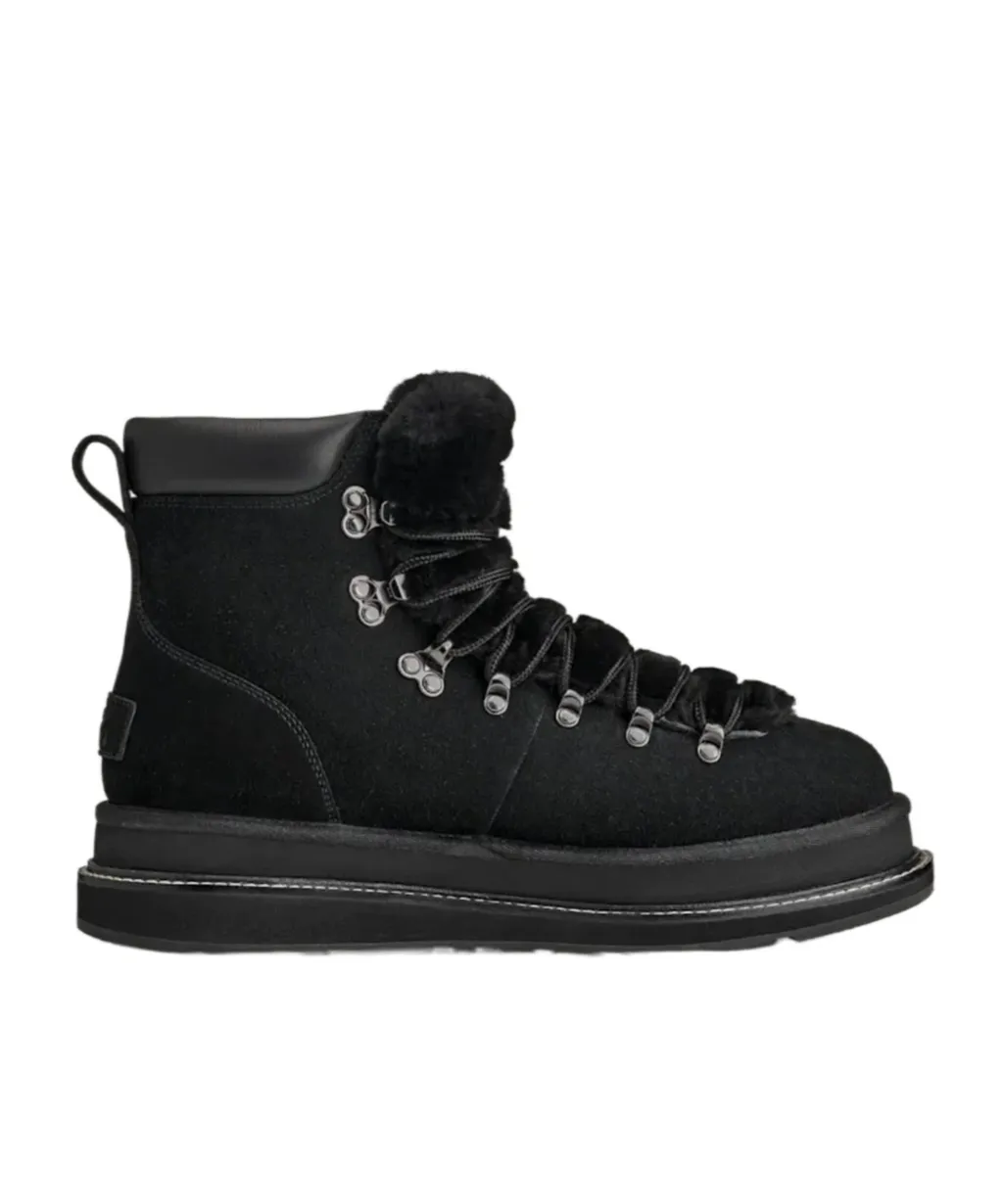 Ugg X Sacai Fur-Trim Lace-Up Ankle Boots