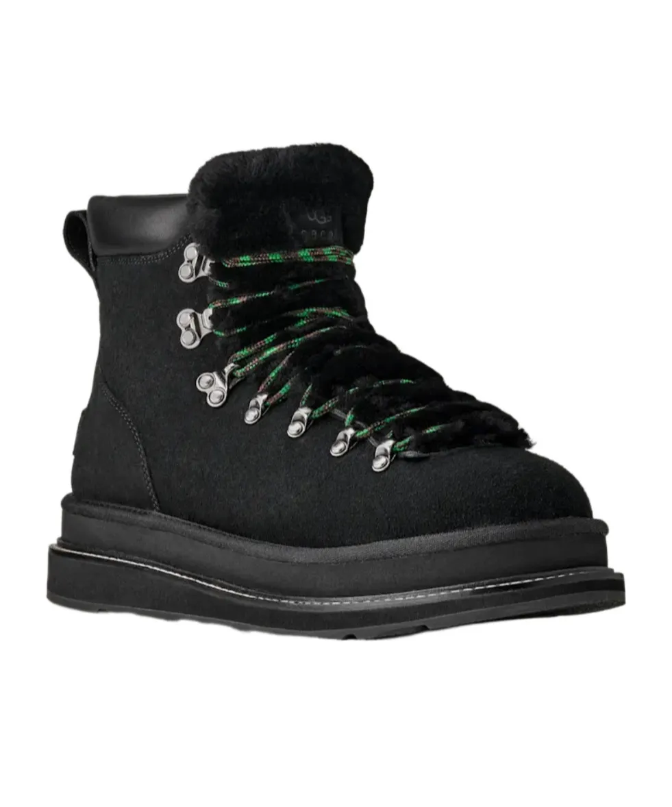 Ugg X Sacai Fur-Trim Lace-Up Ankle Boots