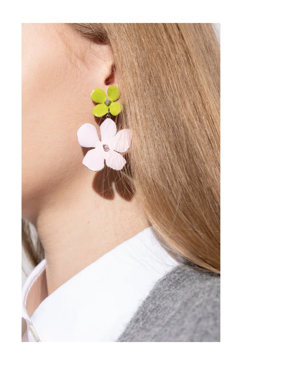 Marni Embellished Floral Motif Earrings