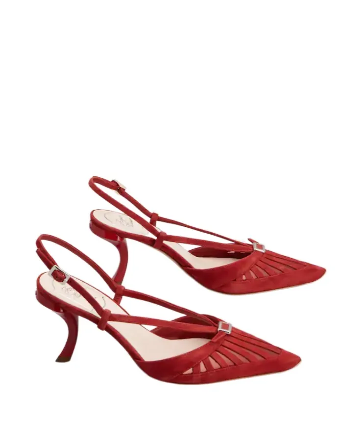 Escarpins Dorsay Virgule En Cuir Velours