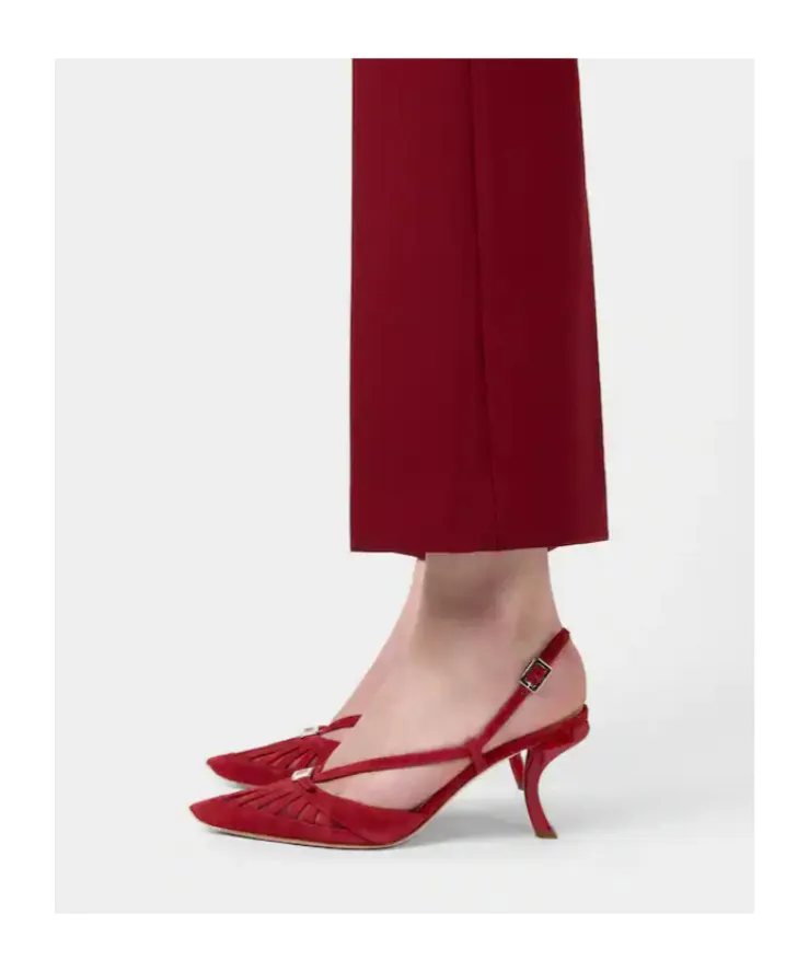 Escarpins Dorsay Virgule En Cuir Velours