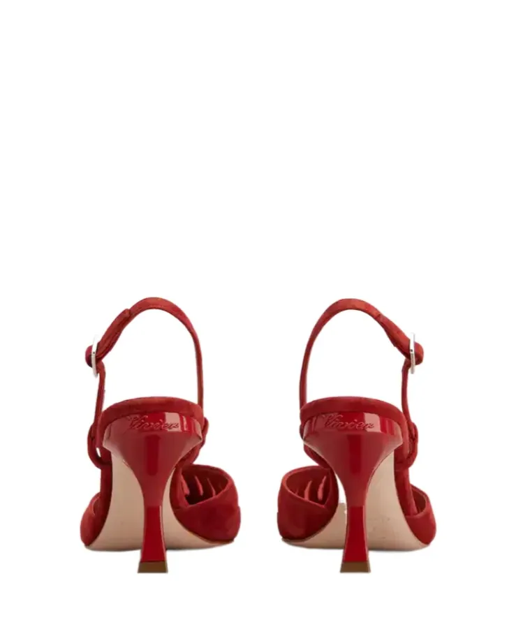 Escarpins Dorsay Virgule En Cuir Velours